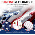 American Flag For Outside 3X5 Heavy Duty, Embroidered Stars, Sewn Stripes | Made In Usa, Uv Protection, Reinforced Material, Brass Grommets, Weather Resistant Us Flag For Outdoor Home, Patio