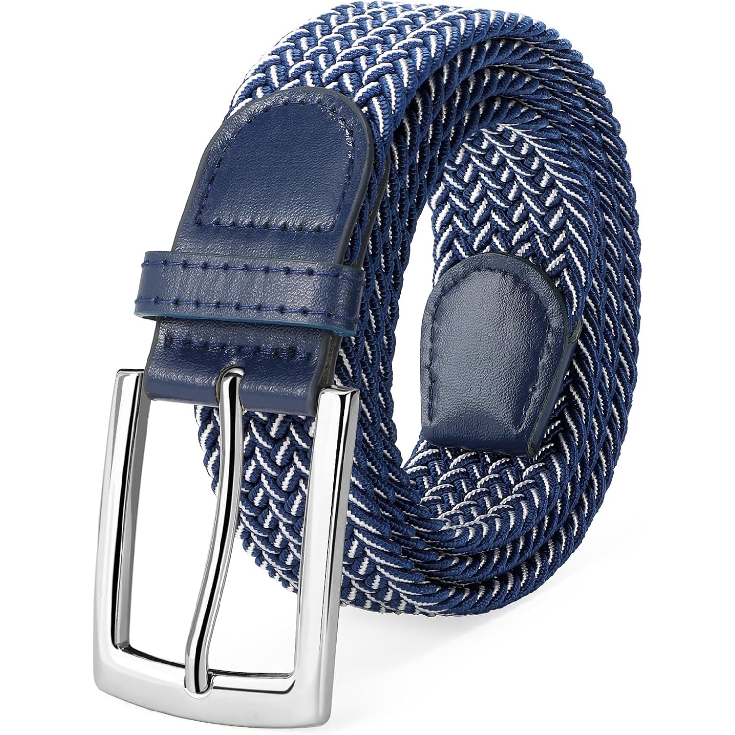 Suosdey Elastic Fabric Braided Belts For Men, Stretch Woven Belts For Golf Casual Jeans Shorts