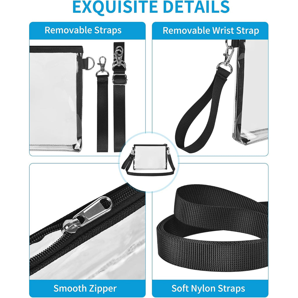 Bagenius Clear Bag For Stadium Events, Clear Purse With Detachable Strap, Sports Fan Handbag Purses For Game Day And Concert