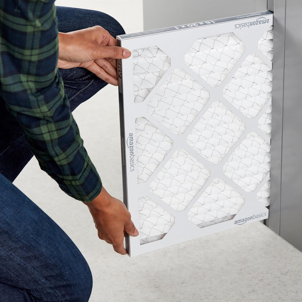 Amazon Basics 16X20X1 Air Filter 6-Pack, Merv 8 Ac Furnace Filters, Allergy Control, Removes Dust, Lint And Pollen, Electrostatic (Actual Size: 15.75" X 19.75" X 0.75")