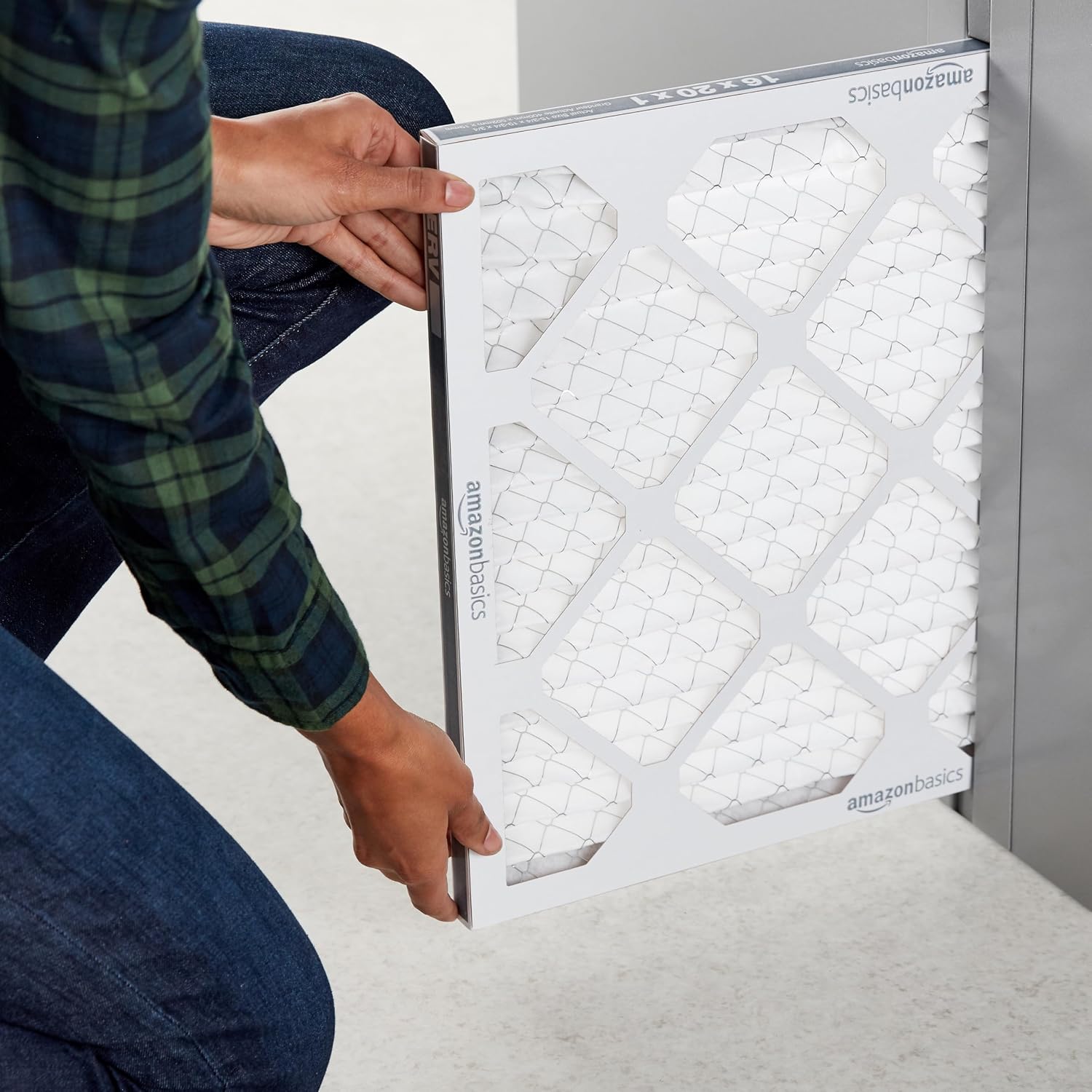 Amazon Basics 16X20X1 Air Filter 6-Pack, Merv 8 Ac Furnace Filters, Allergy Control, Removes Dust, Lint And Pollen, Electrostatic (Actual Size: 15.75" X 19.75" X 0.75")