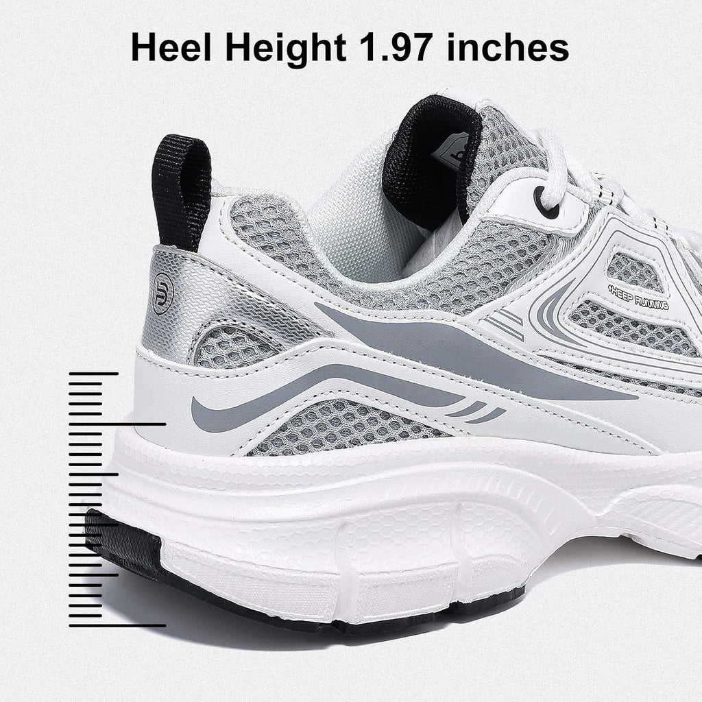 Baasploa Women'S Chunky Fashion Sneakers Casual Sports Shoes Mesh Breathable Athletic Gym Workout Tennis Shoe Platform Thick Walking Shoes