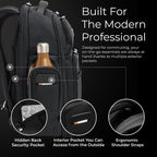 Briggs & Riley Large Cargo Backpack For Women & Men - Laptop Backpack, For Work & Travel, Spacious & Durable, Padded Straps, Fits Up To 17" Laptop - @Work Collection, Black