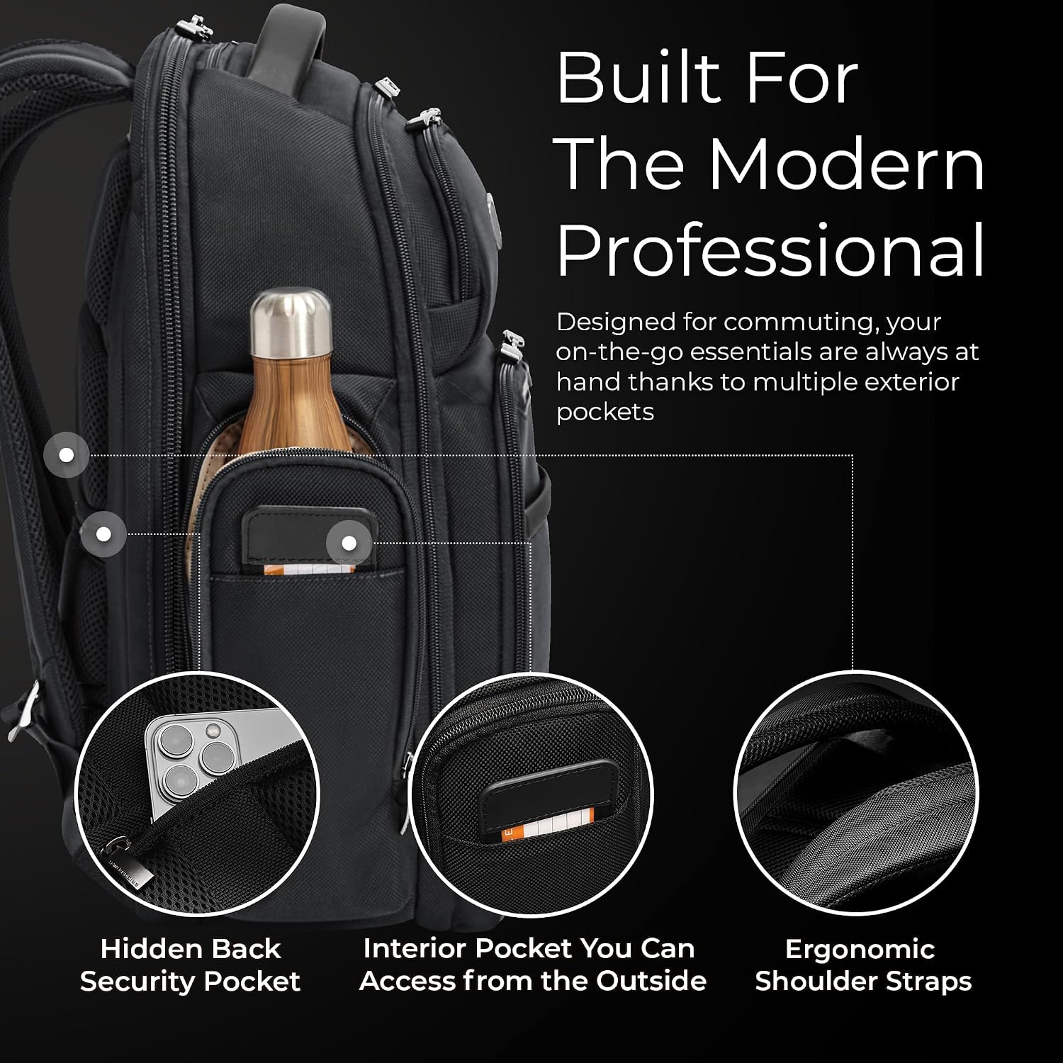 Briggs & Riley Large Cargo Backpack For Women & Men - Laptop Backpack, For Work & Travel, Spacious & Durable, Padded Straps, Fits Up To 17" Laptop - @Work Collection, Black