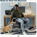 Serta Bryce Executive Office Chair - Ergonomic Computer Deskchair With Lumbar Technology - Adjustable Height - Memory Foam Body Pillows - 360° Swivel Rolling Base - Bonded Leather - Black