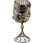 True Wine Glass Cork Holder, Decorative Wine Cork Storage And Decor, Set Of 1, Rustic Bronze Finish