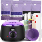 BLITZWAX Brazilian and Bikini Waxing Kit for Women, Hard Wax Warmer for Face, Legs and Body, At Home Hair Removal Kit, Beginner Friendly, Digital Fast Heating, 51 Wax Items