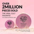 Kimchichic Beauty Puff Puff Pass Set And Bake Setting Powder For Makeup, Extra Fluffy Loose Face Powder Poof, Soft Natural Face Makeup For Uneven Skin Tone, 09 Pink