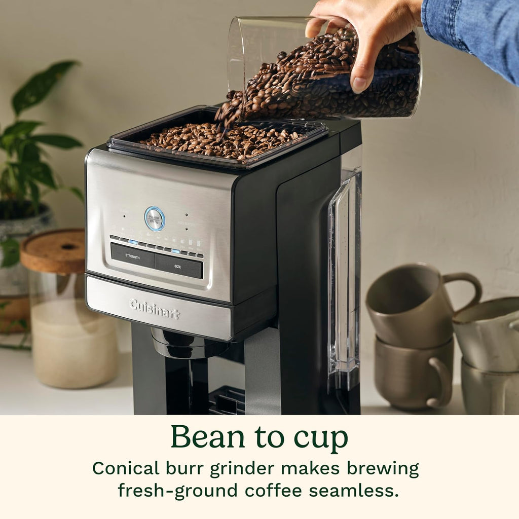 Cuisinart Coffee Maker, Grind And Brew Single Serve Coffee Maker, 6 Cup Sizes, Built-In Stainless Steel Burr Mill, Adjustable Strength, Grind Control And Over Ice Feature, Easy Cleaning, Dgb-30