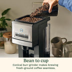 Cuisinart Coffee Maker, Grind And Brew Single Serve Coffee Maker, 6 Cup Sizes, Built-In Stainless Steel Burr Mill, Adjustable Strength, Grind Control And Over Ice Feature, Easy Cleaning, Dgb-30