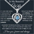 Wife Necklace From Husband To My Wife Necklace Soulmate Necklace For Women Future Wife Jewelry Birthday Christmas Valentine's gifts For Girlfriend Message Card & LED Box