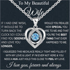 Wife Necklace From Husband To My Wife Necklace Soulmate Necklace For Women Future Wife Jewelry Birthday Christmas Valentine's gifts For Girlfriend Message Card & LED Box