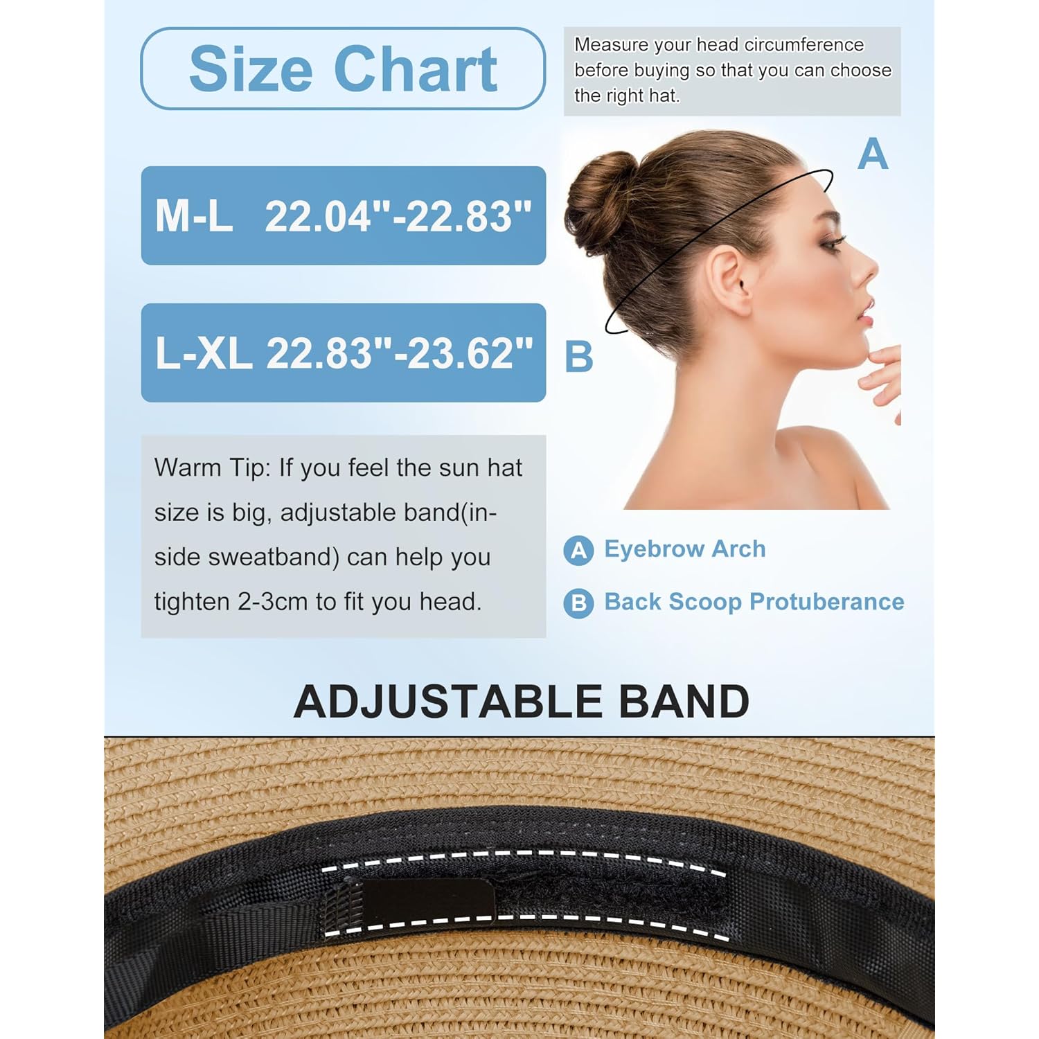 Senker Fashion Sun Hats for Women, Wide Brim Straw Floppy Hat for Beach Summer Vacation Garden Packable Roll Up UPF 50+