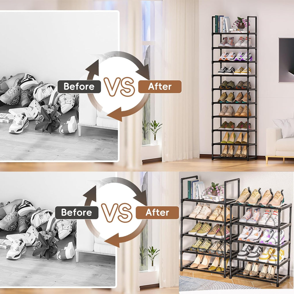 Sturdy Metal Organizer For Narrow Closets, Shoe Shelf Stand