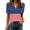 Zeagoo Women Blouses Puff Short Sleeve Tops V Neck Dressy Casual Spring Shirts Boho Floral Cute Clothes 2026