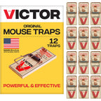Victor Metal Pedal Mouse Traps, 12-Pack, Reusable Wooden Snap Traps | Fsc Certified Wood, Indoor Mice Control Pest Elimination, Rodent Killer Control, Clean & Quick Trapping, Mice Traps For House