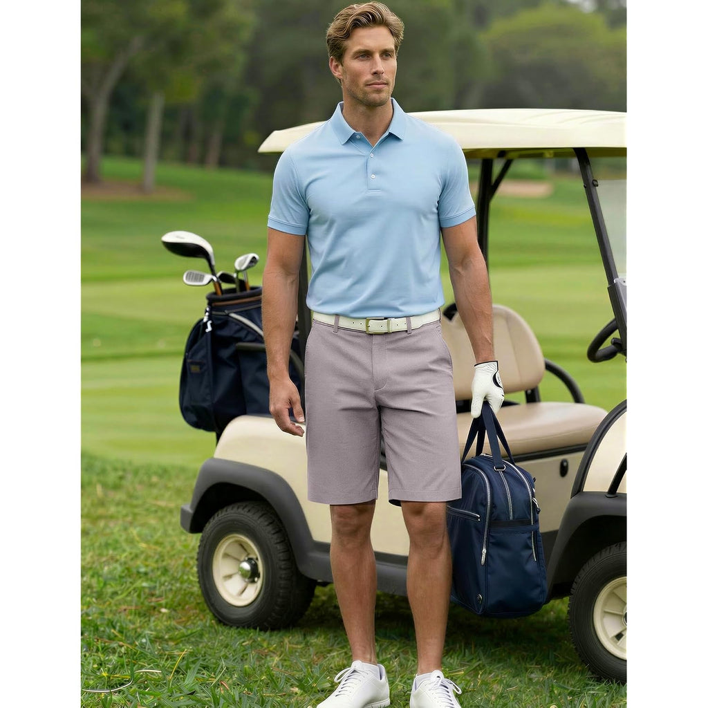 Coofandy Mens Shorts Casual 9" Lightweight Cotton Comfort Stretch Dress Shots Summer Beach With Pockets