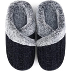 Slippers For Women Fuzzy House Slip On Indoor Outdoor Bedroom Furry Fleece Lined Ladies Comfy Memory Foam Female Home Shoes Anti-Skid Rubber Hard Sole