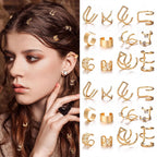 24 Pcs Gold Silver Hair Braids Dreadlock Non-Piercing Ear Clip Beard Beads Cuffs Clip Hair Accessories Styling Fashion Jewelry Gift Toos For Women Men