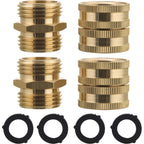 M Mingle Garden Hose Adapter, Male To Male, Female To Female, 3/4 Inch Brass Connector, 4-Pack With Extra 4 Washers