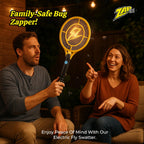 Zap It! Rechargeable Electric Fly Swatter Racket - 4,000-Volt Mosquito Zapper With Usb Charging Cable And Super-Bright Led Light -Large- Safe 3-Layer Mesh, Yellow, Bug Zapper For Indoors And Outdoors