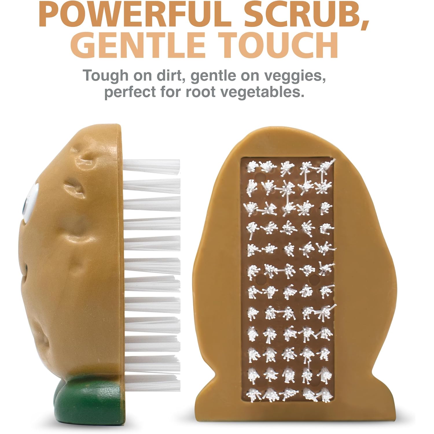 Joie Spud Dude Potato Brush, Compact Handheld Produce Scrubber, Cleans Vegetables And Fruits With Gentle Bristles
