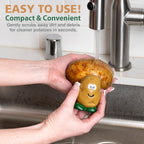 Joie Spud Dude Potato Brush, Compact Handheld Produce Scrubber, Cleans Vegetables And Fruits With Gentle Bristles