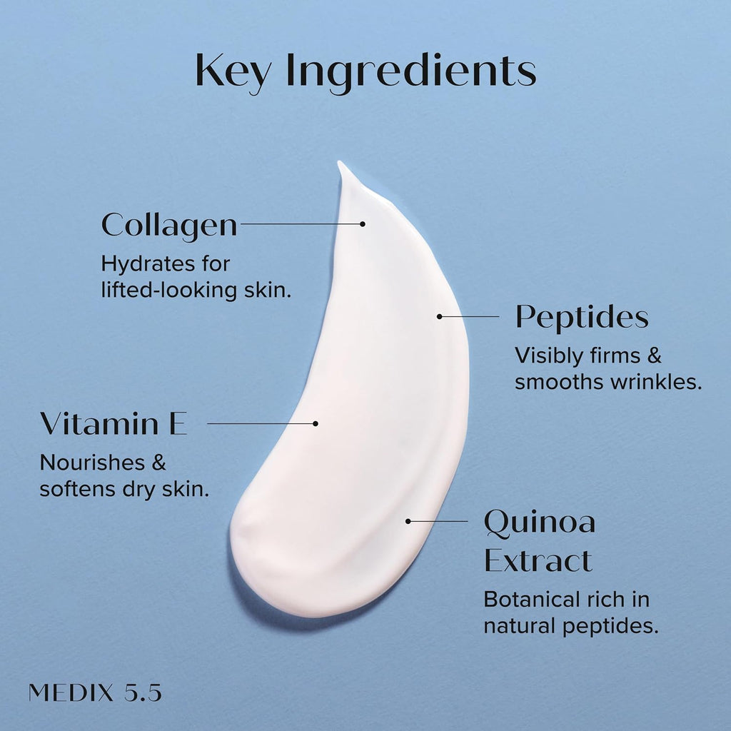 Medix 5.5 Collagen Cream Skin Care Face Lotion & Body Lotion For Dry Skin | Anti Aging Collagen Peptides Firming Cream Body Moisturizers Lifts, Firms, & Tightens For Younger Looking Skin, 15 Fl Oz