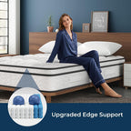 Vesgantti Queen Size Mattress 12 Inch, Cool Sleep Hybrid Mattress In A Box