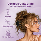 Goody Slideproof Large Hair Clips, Stylish, Secure Grip Octopus Claw Clips For Thick Hair, Styling Accessories For All Occasions & Longer Lengths, Gifts For Women & Girls, Black & Tortoiseshell, 2 Ct
