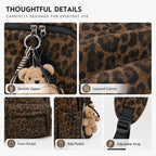 Fashion Cheetah Backpack Shoulder Bag, Trendy Y2K Design Daypack Bookbag Leopard Print Coquette Purse Women Men Daily (Brown)