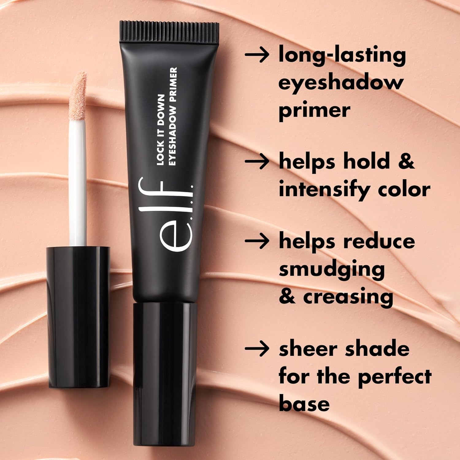 e.l.f. Lock It Down Eyeshadow Primer, Smooth Creamy Eye Makeup Primer For Long-Lasting Eyeshadow, Intensifies Color, Helps Prevent Creasing, Vegan & Cruelty-Free