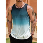 Vogstart Mens Hawaiian Beach Tank Tops Summer Vacation Muscle Top Graphic Sleeveless Shirts (S-3Xl)