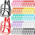 Clear Backpack Bulk Waterproof Transparent Colorful Bookbag Donation Supply Kits For Women Men(12 Inch,50 Pcs)