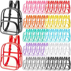 Clear Backpack Bulk Waterproof Transparent Colorful Bookbag Donation Supply Kits For Women Men(12 Inch,50 Pcs)