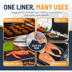 Oven Liners for Bottom of Oven - 2 Pack Large Heavy Duty Mats, 17”x25” Non-Stick Reusable Liner for Electric, Gas, Toaster Ovens, Grills - BPA & PFOA Free Kitchen Accessory to Keep Oven Clean (Black)