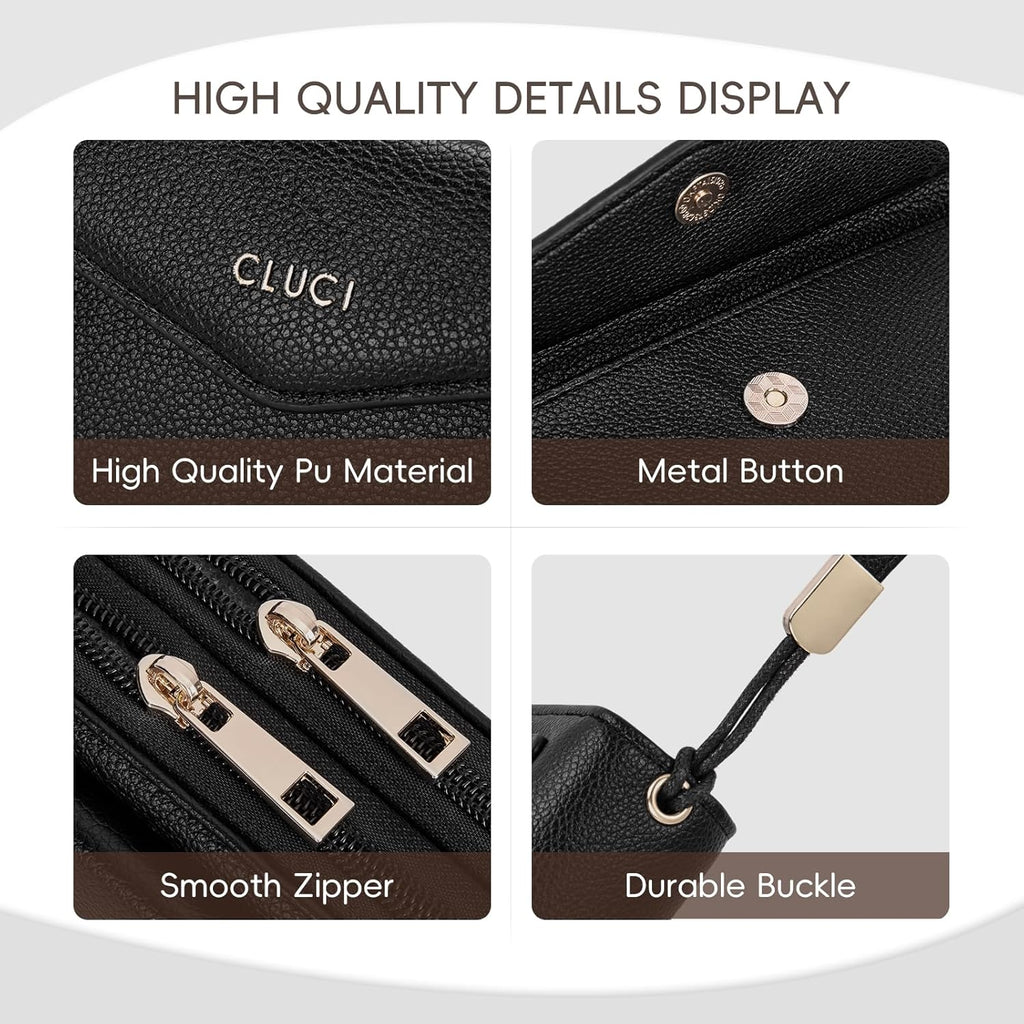 CLUCI Wallet Women Large Capacity Wristlet Purse for Women Long Ladies Wallet RFID Blocking Multi Credit Card Holder