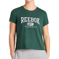 Reebok Women'S Classic Athletic Graphic Crewneck Cropped T-Shirt