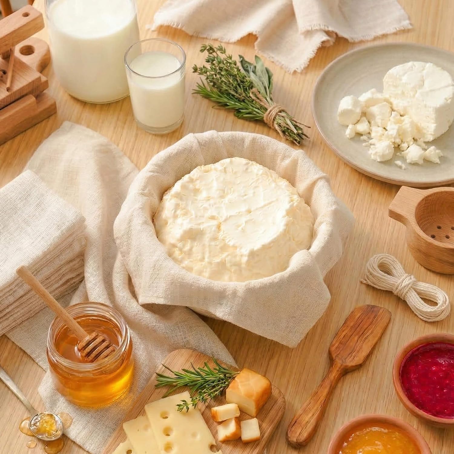 10 Pcs Cheese Cloths, 20X20 Inch Grade 100 Hemmed Cheesecloth For Cooking, Reusable Unbleached Cotton Strainer For Juicing, Baking, Cheese And Yogurt Making