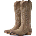 IUV Cowboy Boots for Women Mid Calf Fashion Cowgirl Boots with Embroidery Western Snip Toe