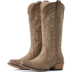IUV Cowboy Boots for Women Mid Calf Fashion Cowgirl Boots with Embroidery Western Snip Toe