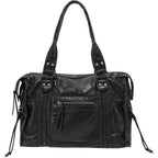 Rivet Crossbody City Bag For Women,Large Retro Washed Leather Handbag Purse,Vintage Y2K Grunge Slouchy Shoulder Bags