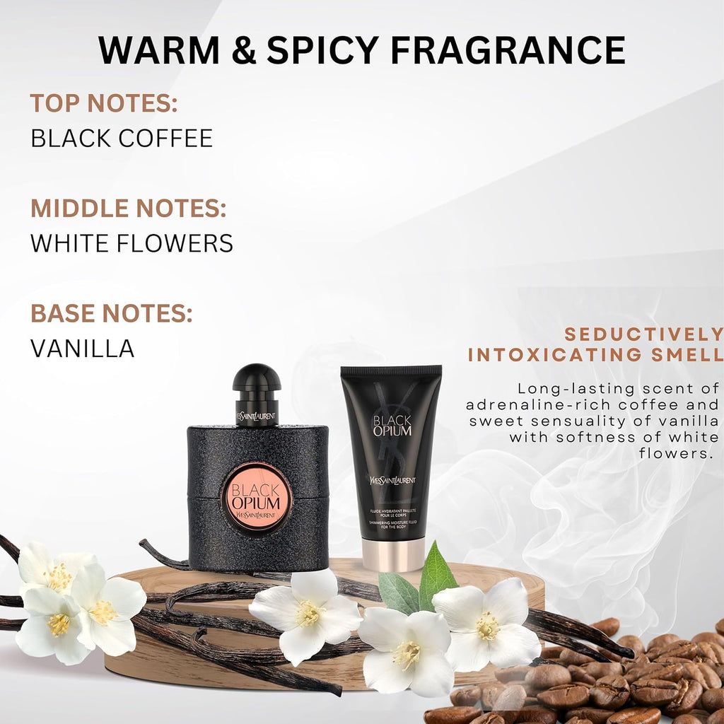 Black Opium by Yves Saint Laurent Eau de Parfum Spray 50ml & Shimmering Moisturising Fluid 50ml