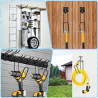 Garden Hose Holder Water Hose Hanger Wall Mounted,304Stainless Steel Solid Hose Hook Holds Up To 50Ft Garden Hose, Expandable Hose, Water Hose(Black Paint 1Pcs)
