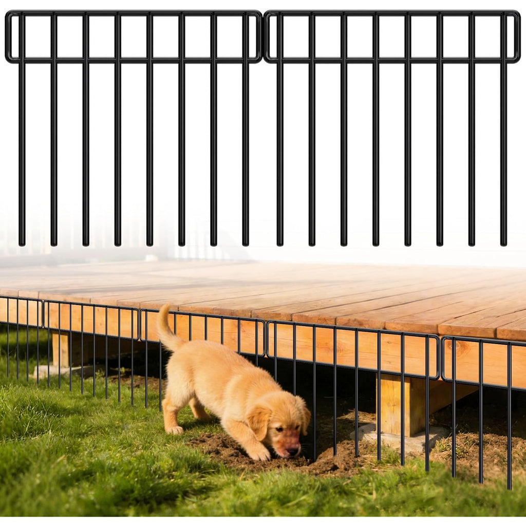 20Ft(L) X 13Inch(H) Animal Barrier Fence - 14 Pack Garden Fence Animal Barrier Garden Border Rustproof Metal No Dig Fence Panels For Dog Rabbit Defense Bottom Blocker For Outdoor Yard Patio