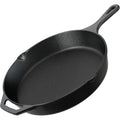 Utopia Kitchen Premium Cast Iron Skillets 12 Inch, Chef's Pan, Pre-Seasoned Frying Pan, Stovetop, Oven, Campfire and Grill Large Skillet, Even Heat Distribution Multipurpose Cast Iron Pan - Black