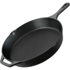 Utopia Kitchen Premium Cast Iron Skillets 12 Inch, Chef's Pan, Pre-Seasoned Frying Pan, Stovetop, Oven, Campfire and Grill Large Skillet, Even Heat Distribution Multipurpose Cast Iron Pan - Black