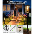 8 Pack Solar Pathway Lights Outdoor, 2 Lighting Modes Waterproof Solar Lights Outdoor, Sturdy Metal Rods, Brighter Up To 15Hrs Outdoor Path Lights For Yard Walkway Driveway Sidewalk Garden
