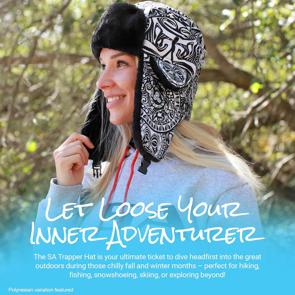 SA Company Trapper Hat Winter Hats for Men & Women | Ushanka Russian Hat | Faux Fur Hat with Ear Flap (Snow Camo)