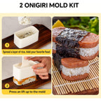 Musubi Press Mold Kit, Includes 2 Musubi Makers, 2 Onigiri Molds, 2 Rice Paddles, Temaki Roller & Luncheon Meat Slicer – Easy to Clean, Dishwasher Safe